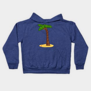 Palm Tree on a Beach Kids Hoodie